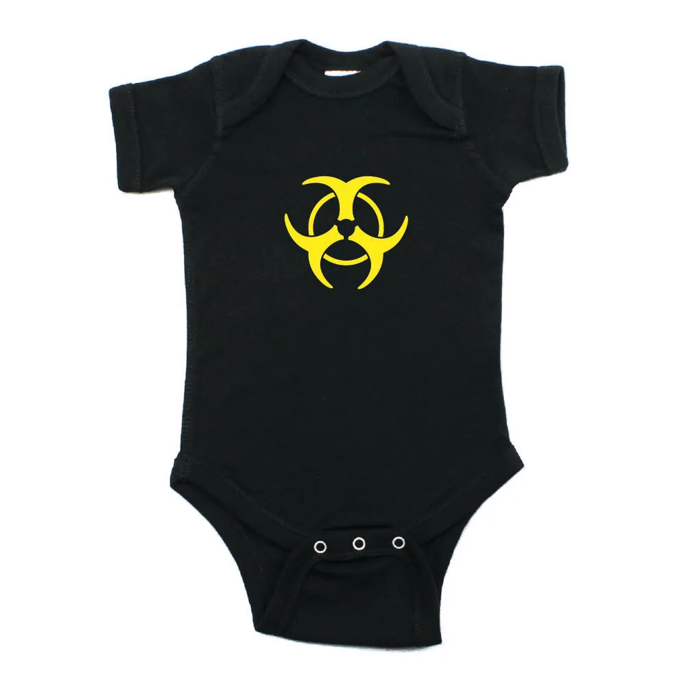 Biohazzard Warning Symbol Short Sleeve Infant Bodysuit