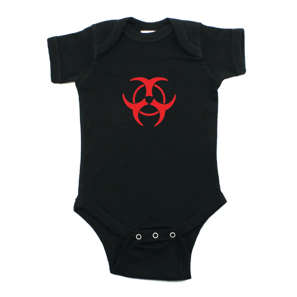 Biohazzard Warning Symbol Short Sleeve Infant Bodysuit