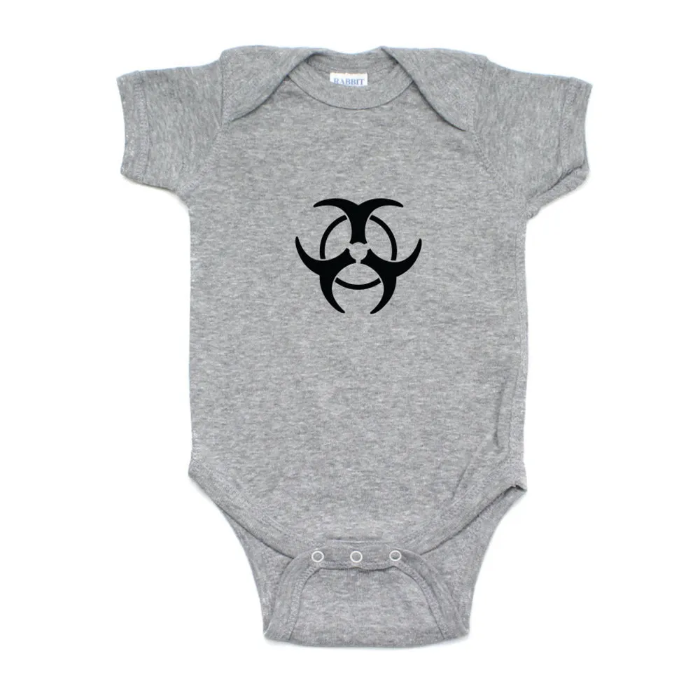 Biohazzard Warning Symbol Short Sleeve Infant Bodysuit