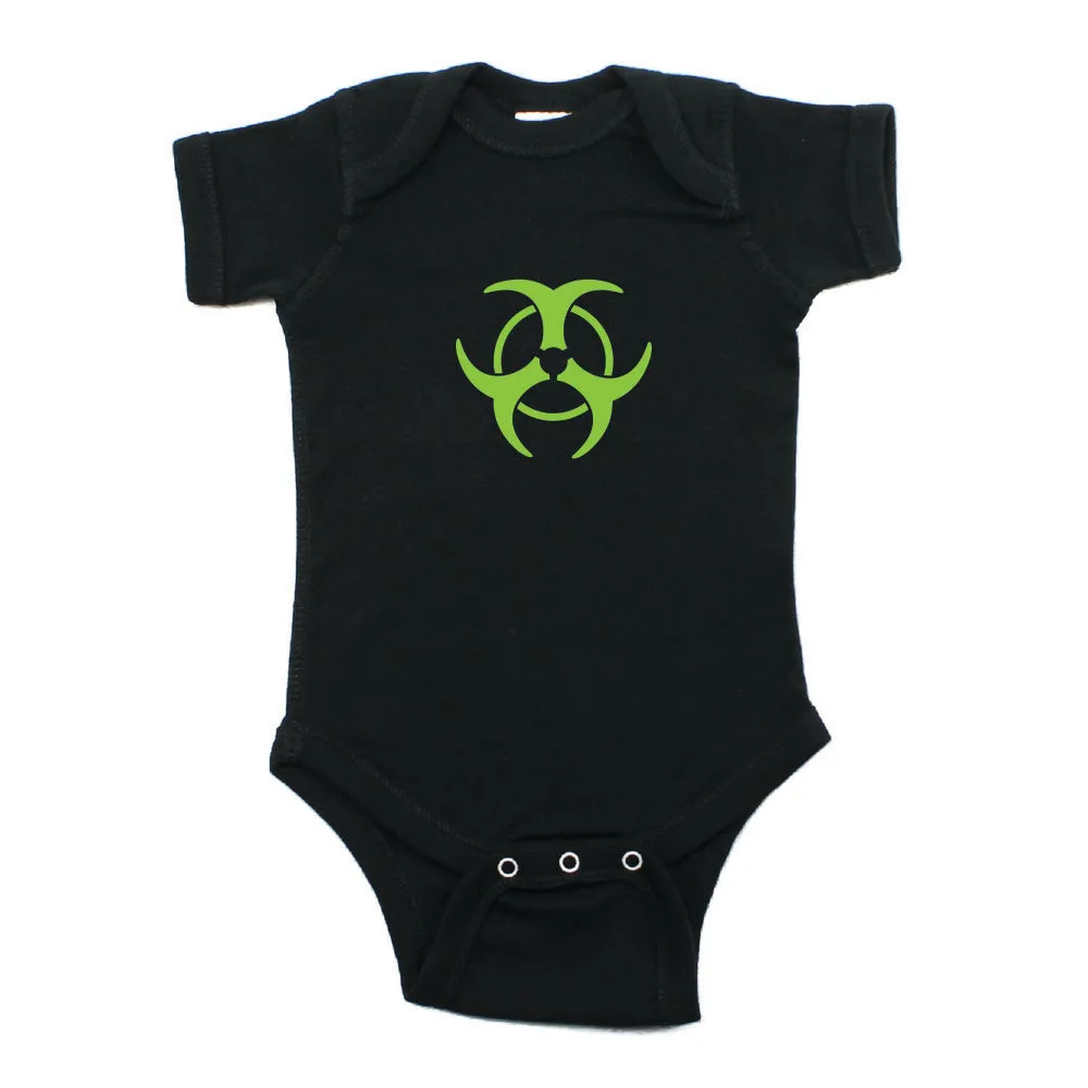 Biohazzard Warning Symbol Short Sleeve Infant Bodysuit