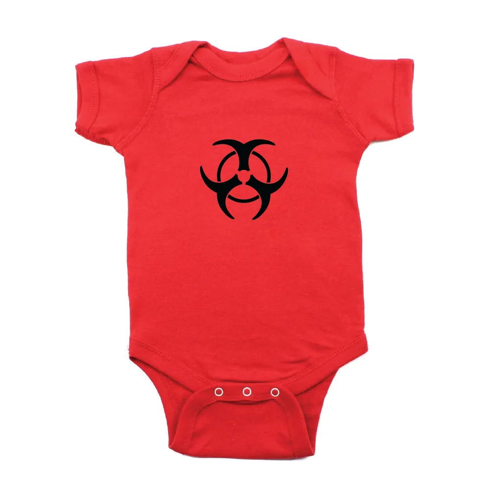 Biohazzard Warning Symbol Short Sleeve Infant Bodysuit