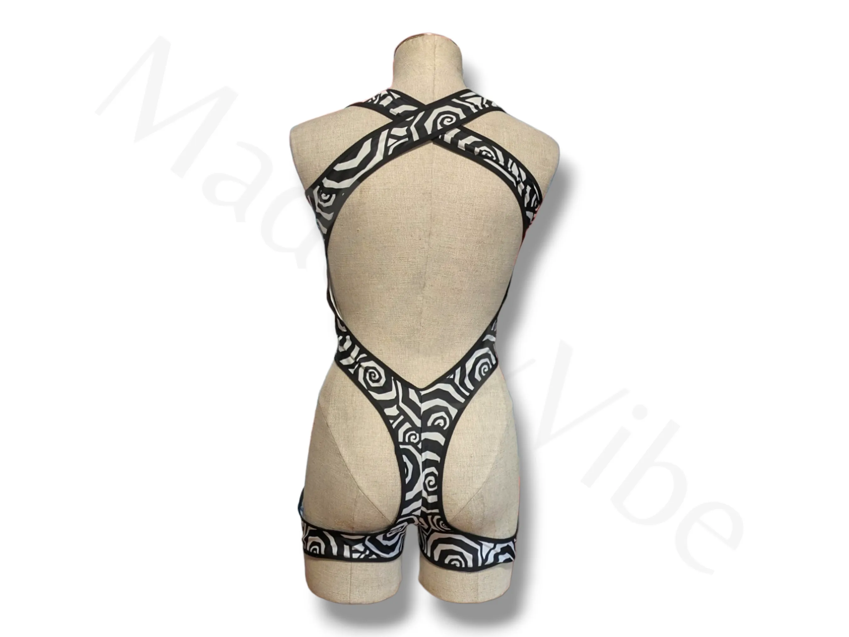 Black and White Swirl Cut Out Romper Bodysuit - Ready to Ship