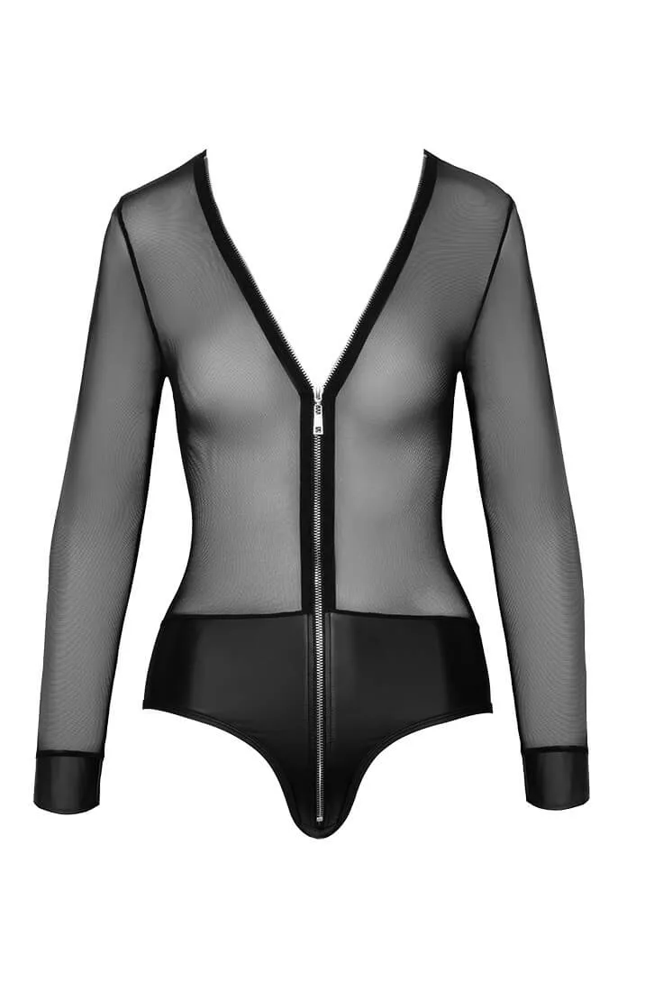 Black bodysuit with metal zip - Bedroom Vibes