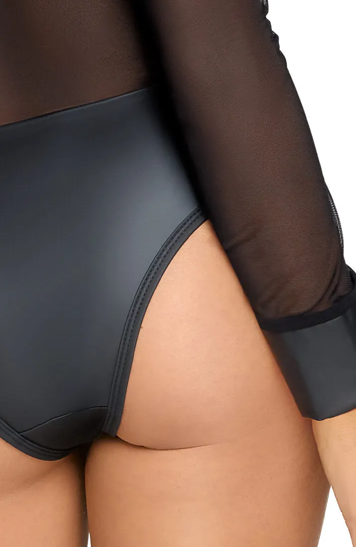 Black bodysuit with metal zip - Bedroom Vibes