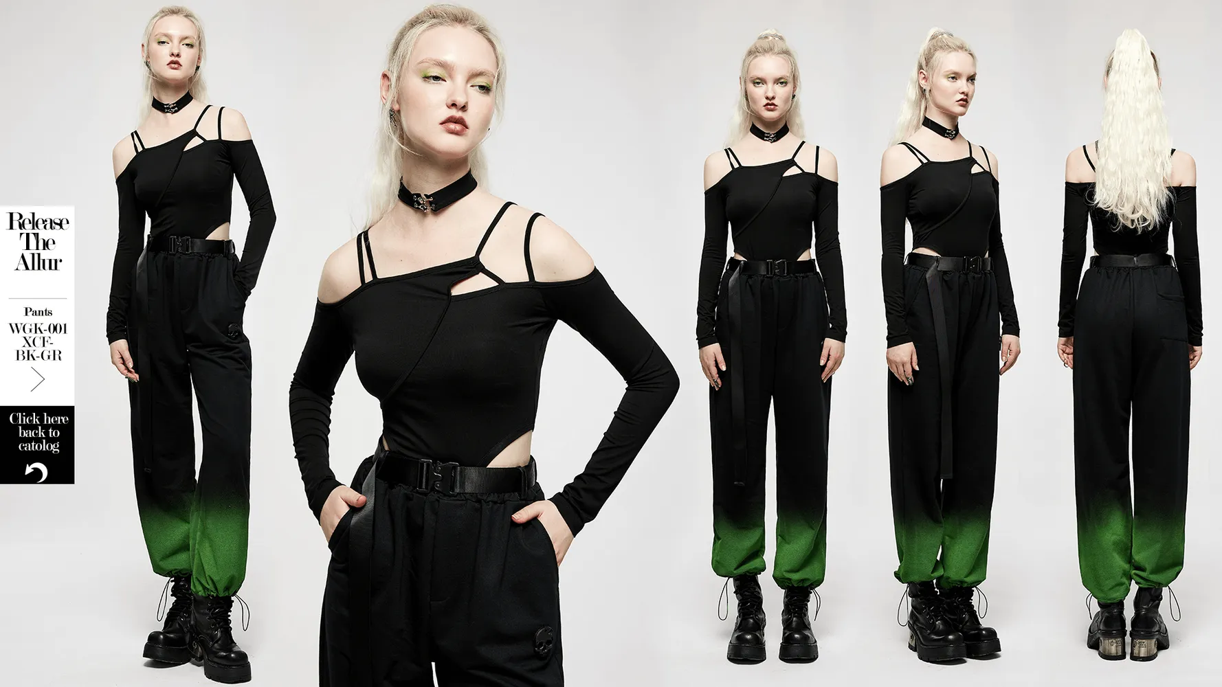Black Choker Neck Asymmetric Long Sleeves Bodysuit
