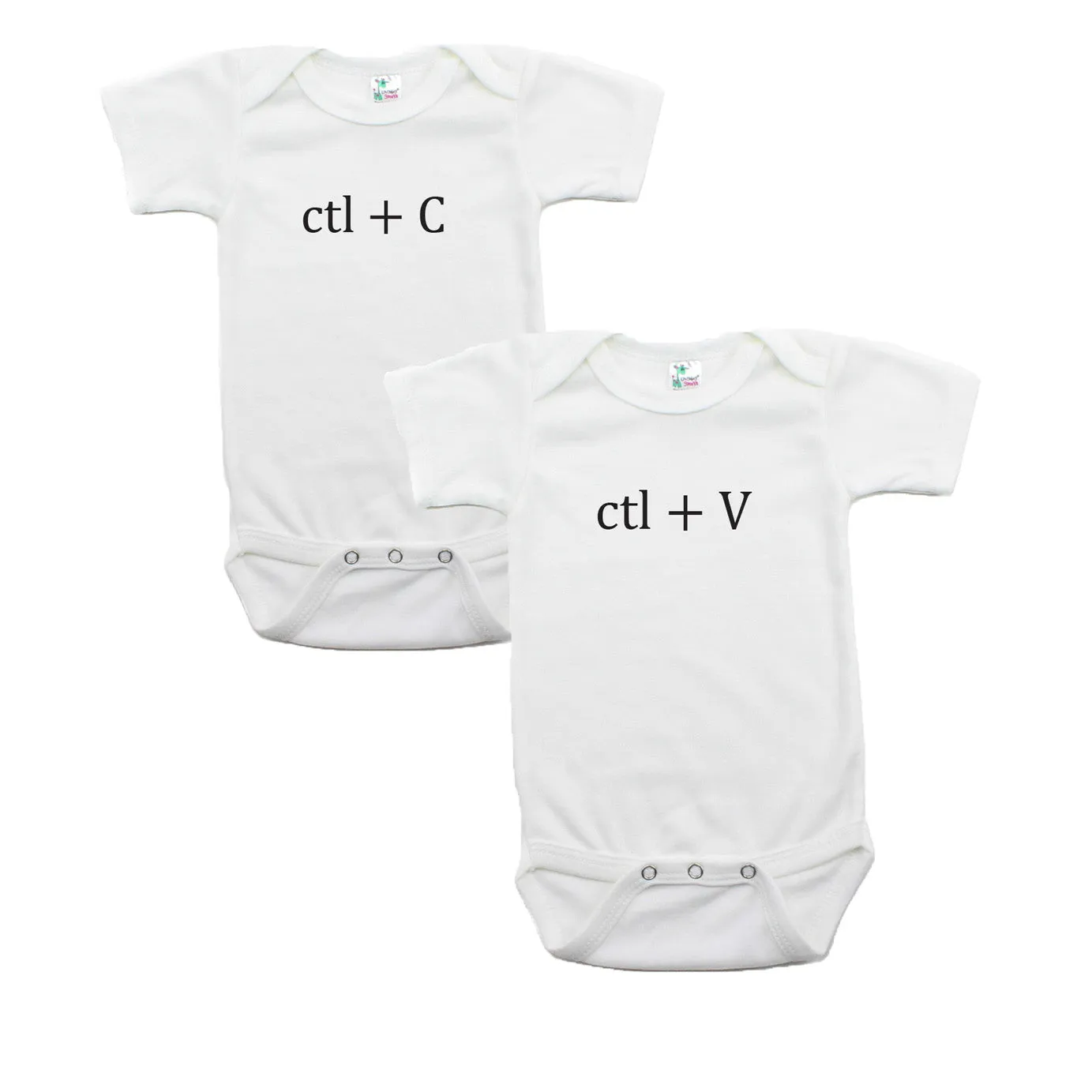 Black Copy (Ctl   C) / Paste (Ctl   V) Twin Set Short Sleeve Baby Infant Bodysuits