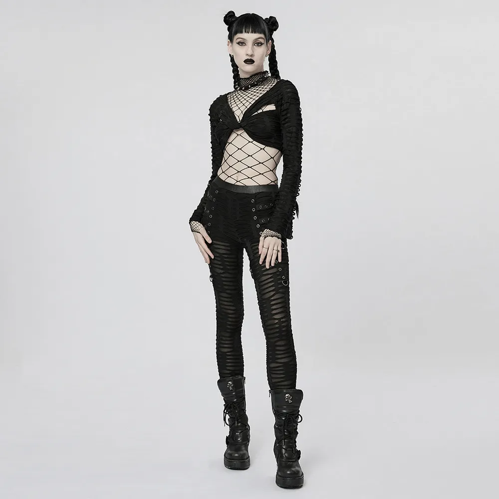 Black Diamond Mesh Bodysuit - Edgy and Stylish