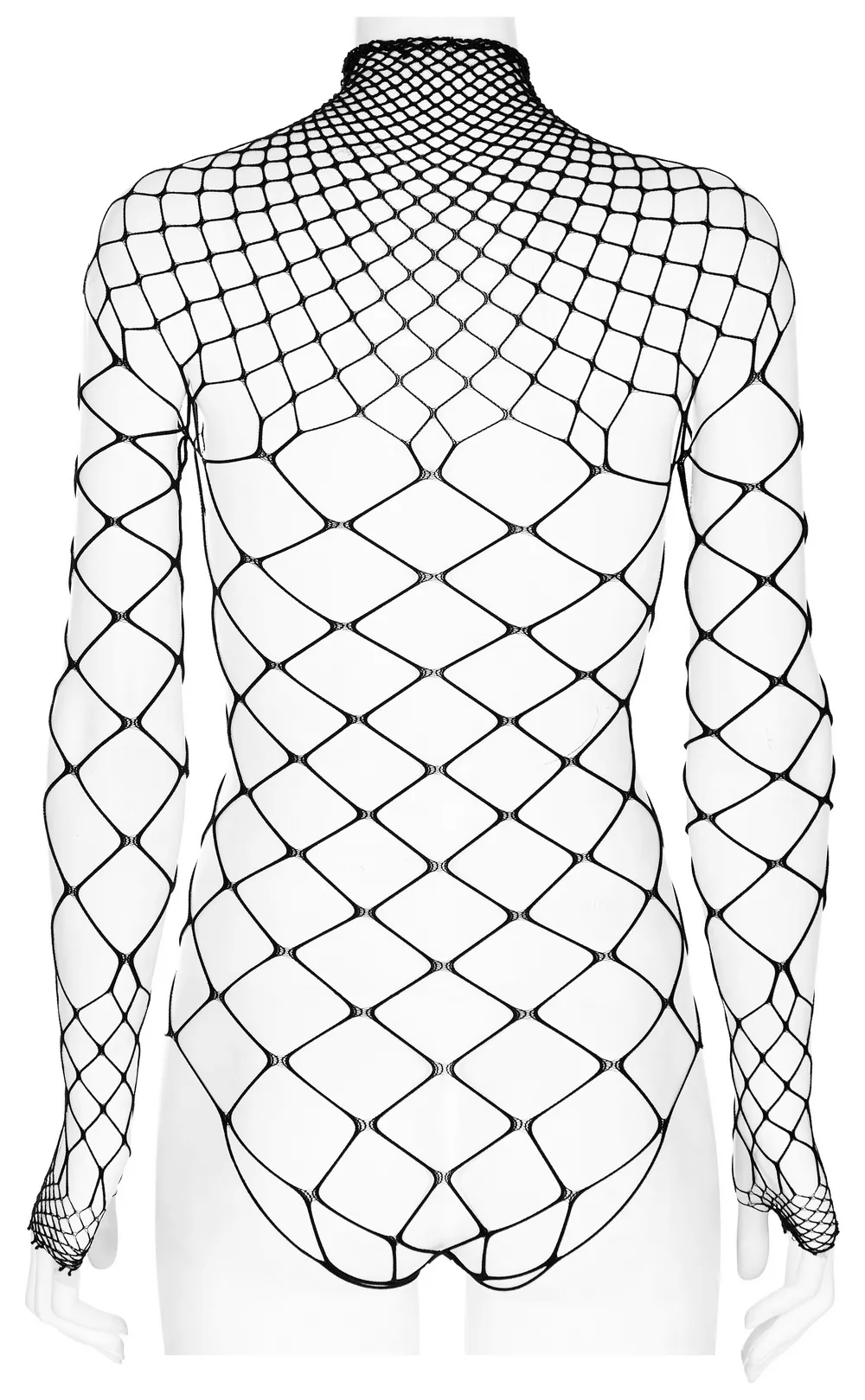 Black Diamond Mesh Bodysuit - Edgy and Stylish
