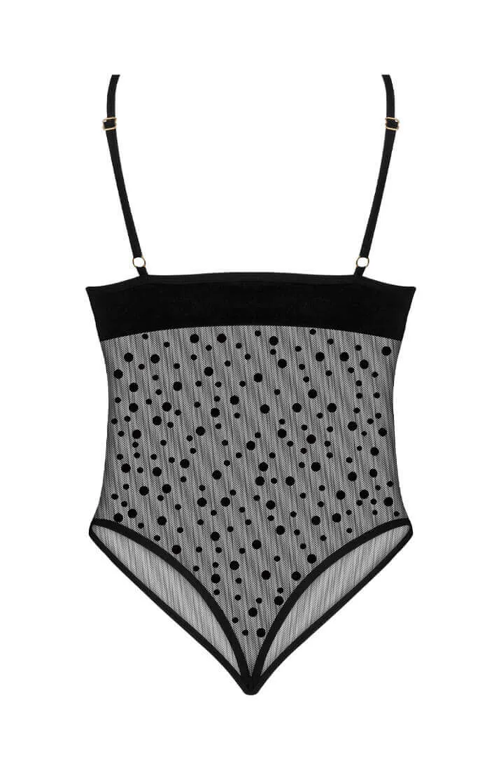 Black dotted lingerie bodysuit - Amalia