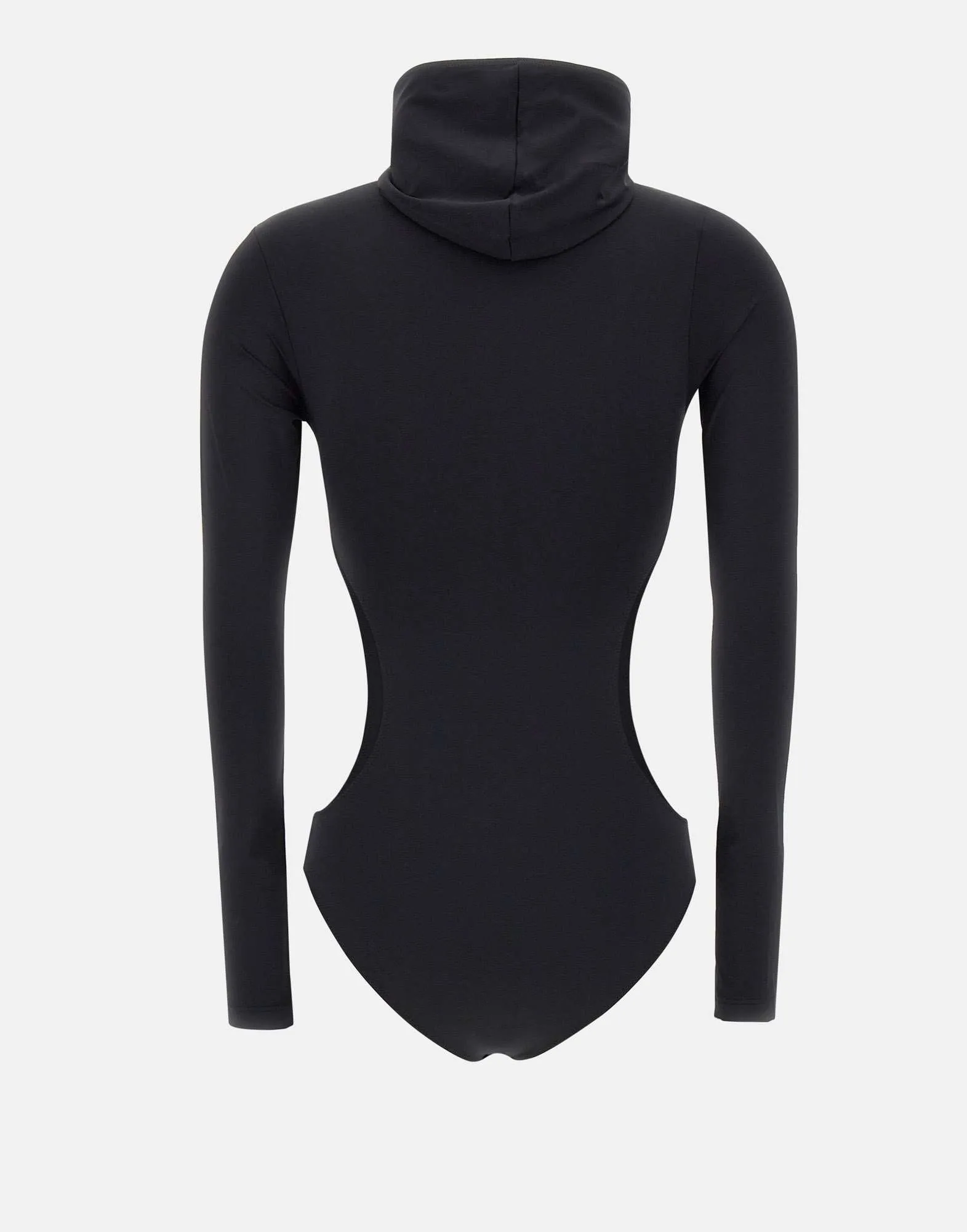 Black Hooded Cut-Out Bodysuit