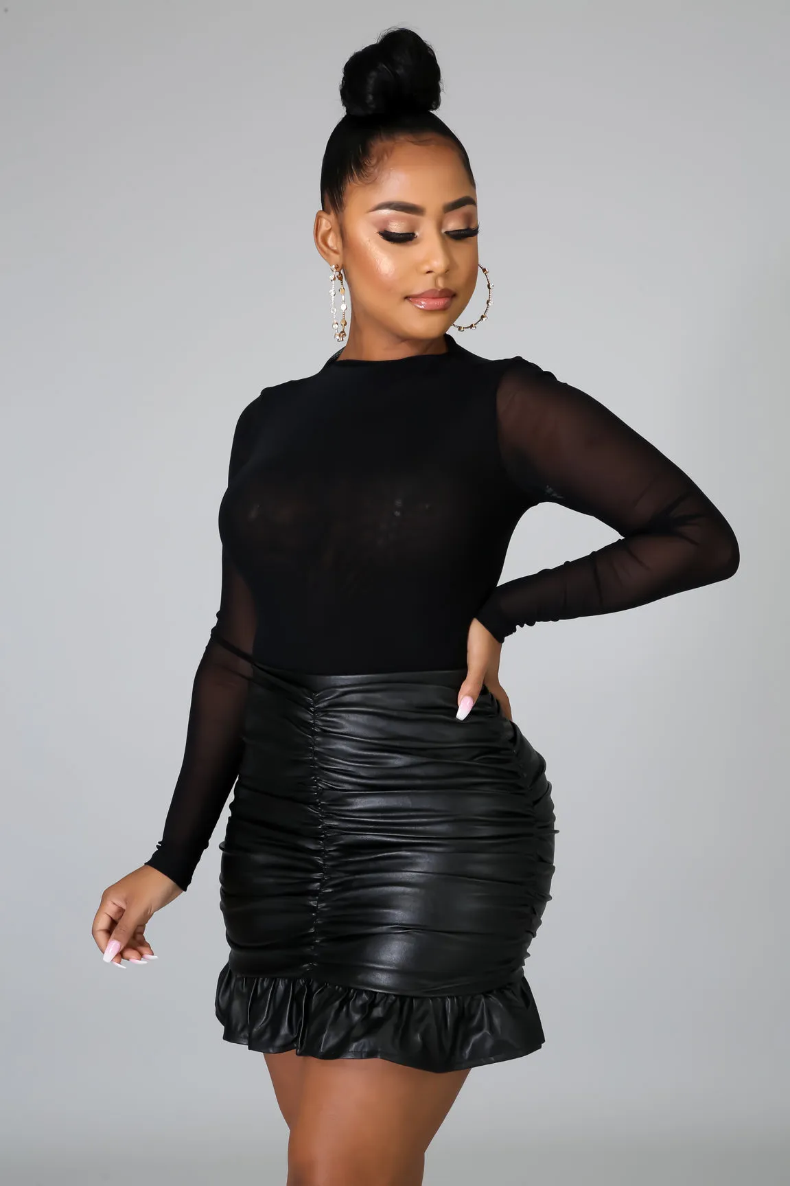 BLACK SHEER BODYSUIT