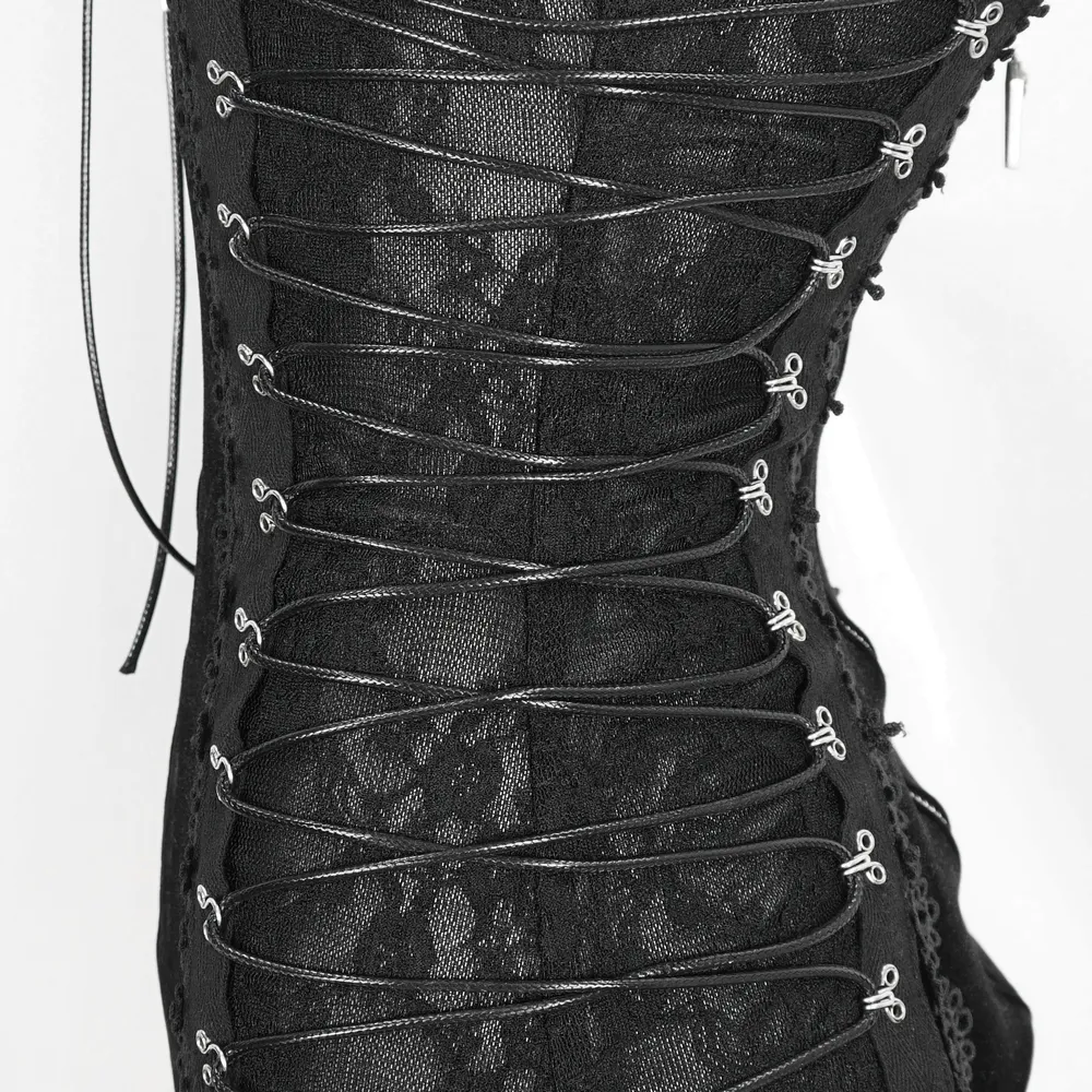 Black Velvet Lace Trim Halter Bodysuit Lingerie