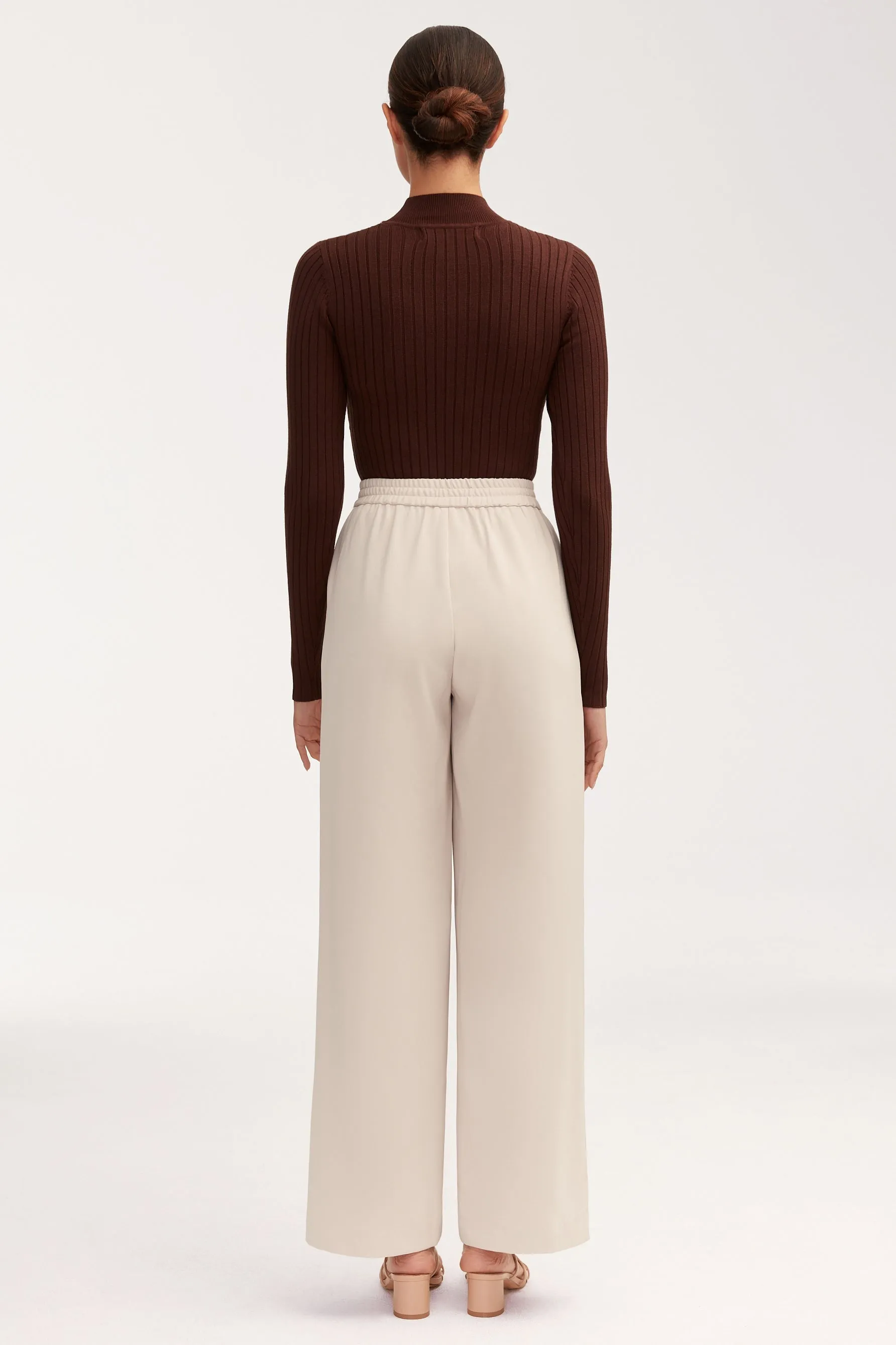 Blair Ribbed Knit Bodysuit - Dark Brown