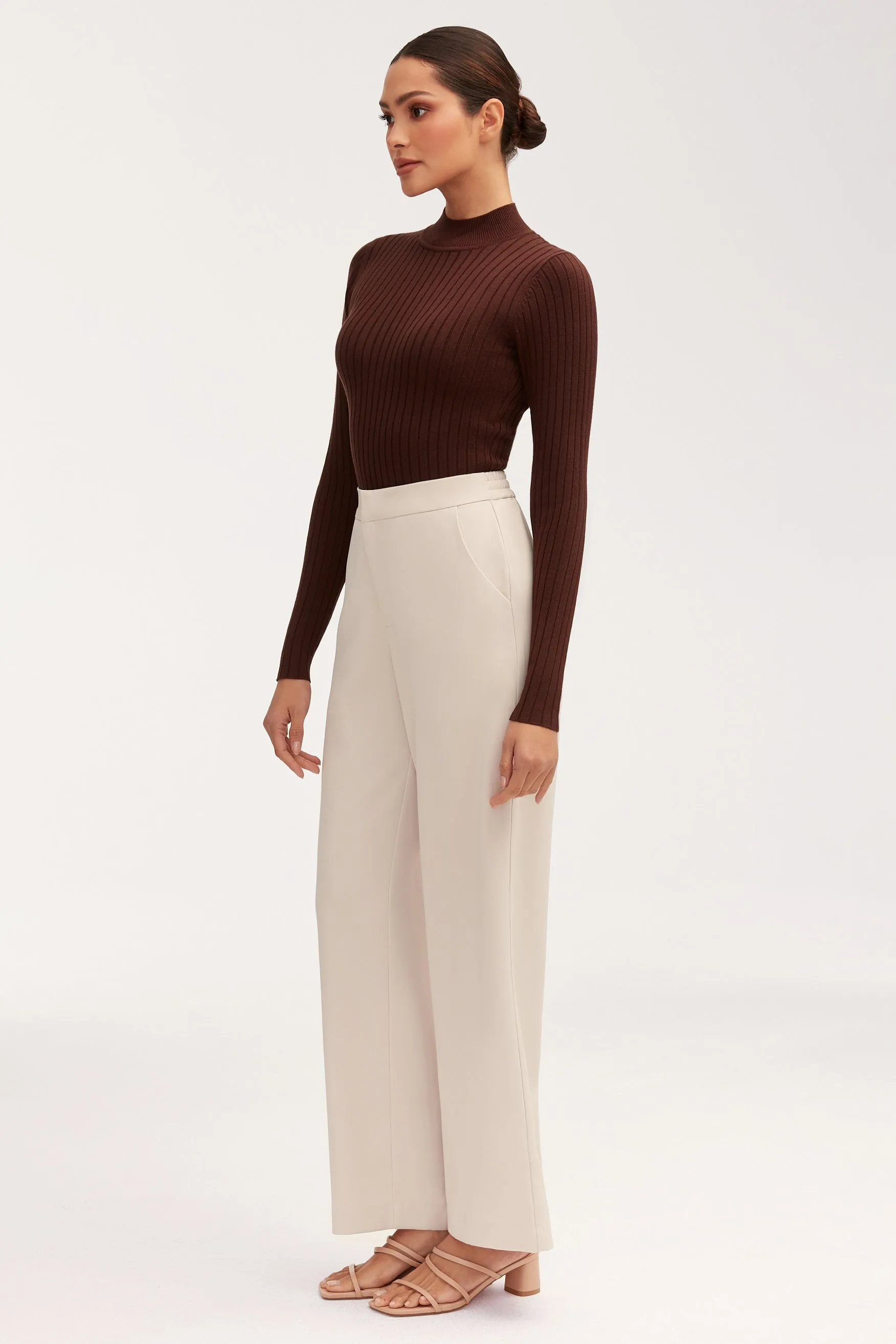 Blair Ribbed Knit Bodysuit - Dark Brown