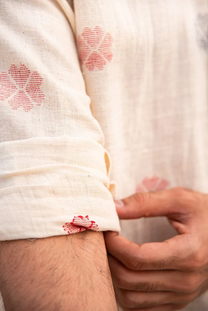 Blossom Breeze Handwoven Khadi Cotton Shirt