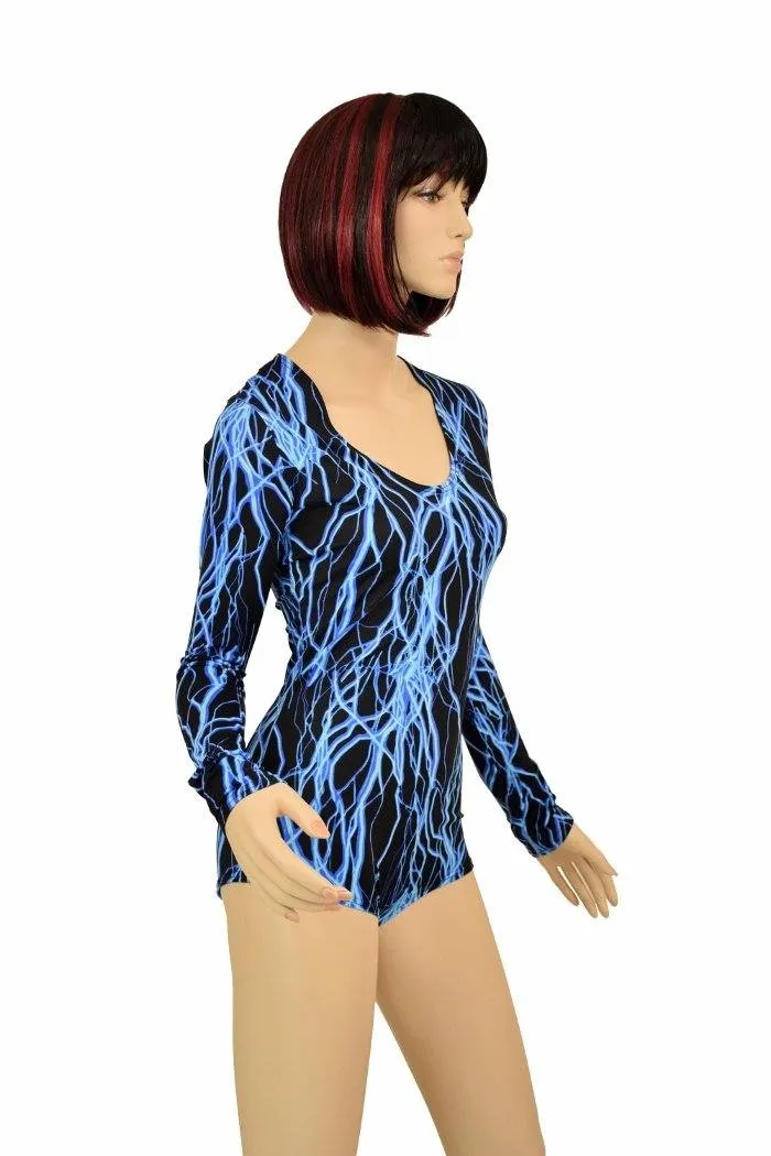 Blue Lightning Long Sleeve Romper