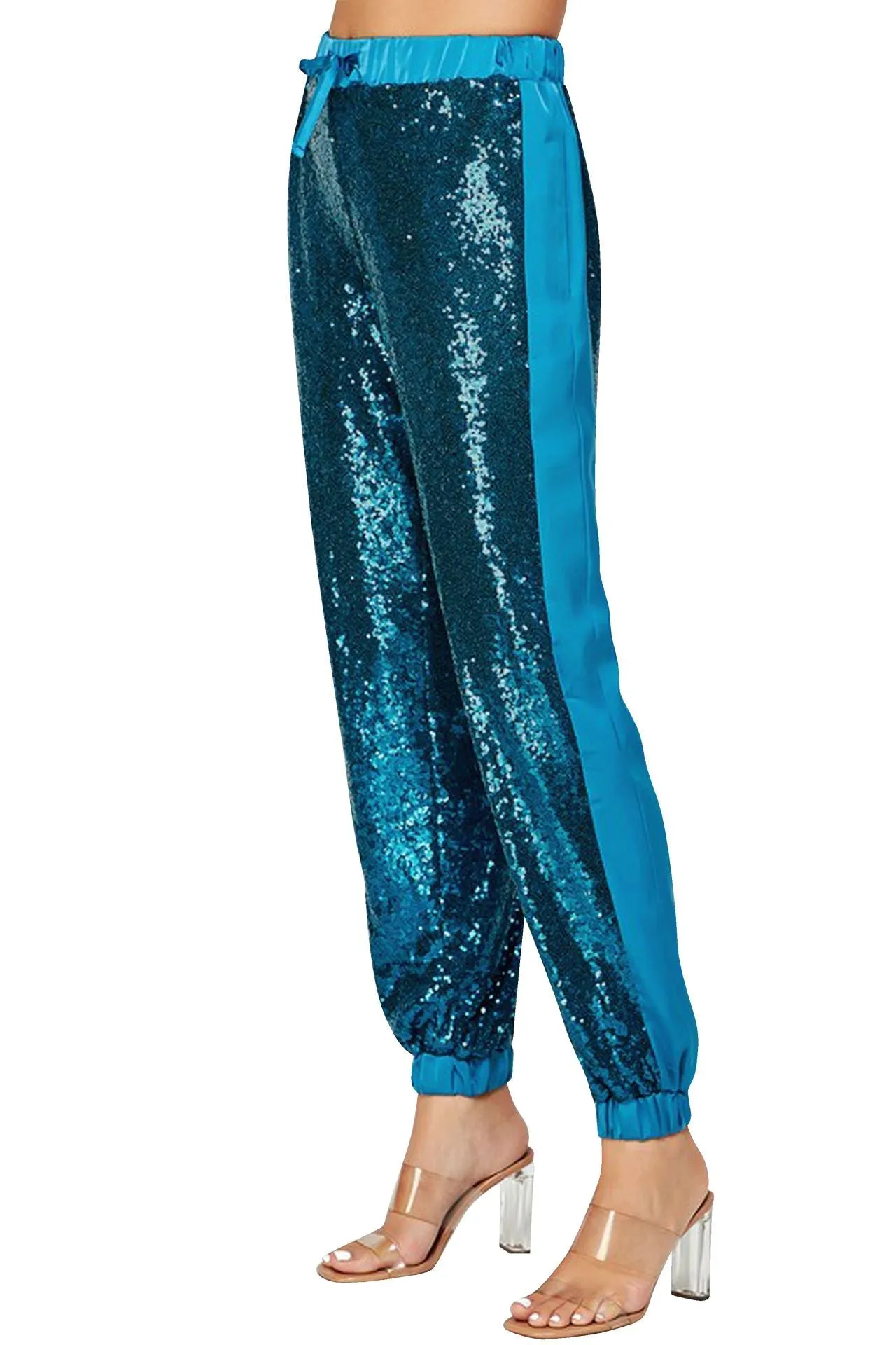 Blue Sequin Jogger pants