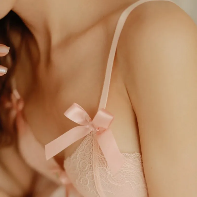 Blush Enchantment Lace Bodysuit with Satin Ribbon Lacing