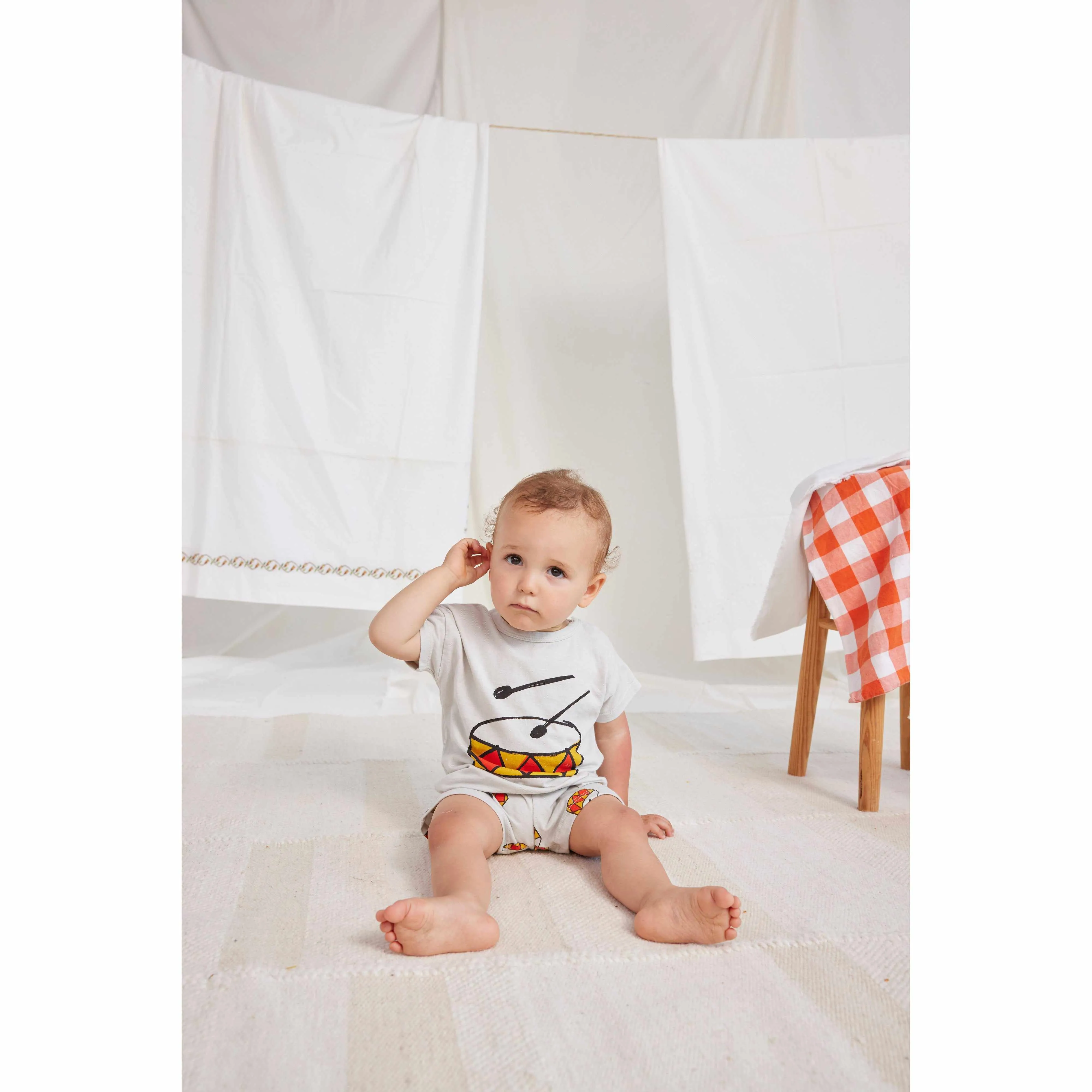 Bobo Choses - Play The Drum all-over shorts - baby
