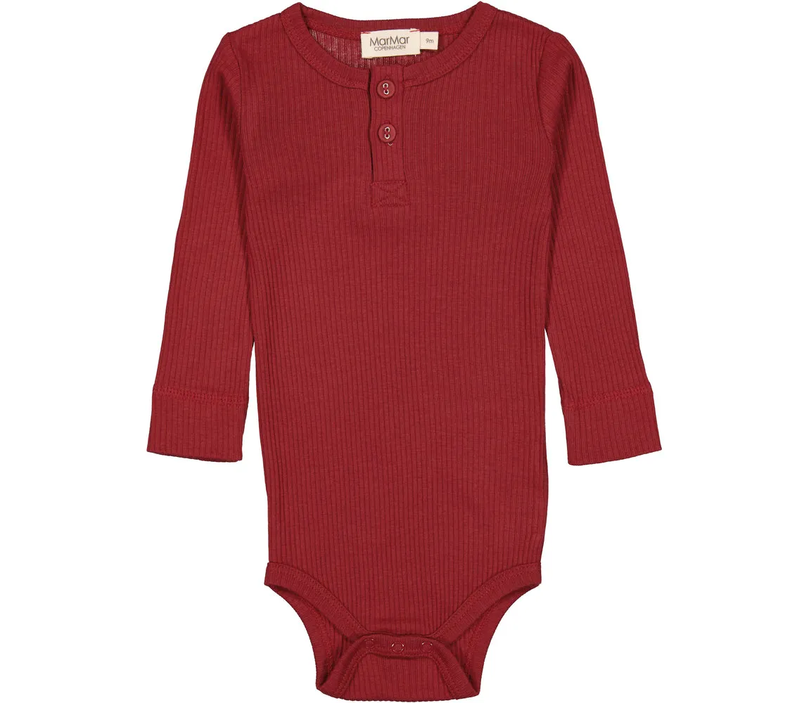 Body LS, Bodysuit - Hibiscus Red