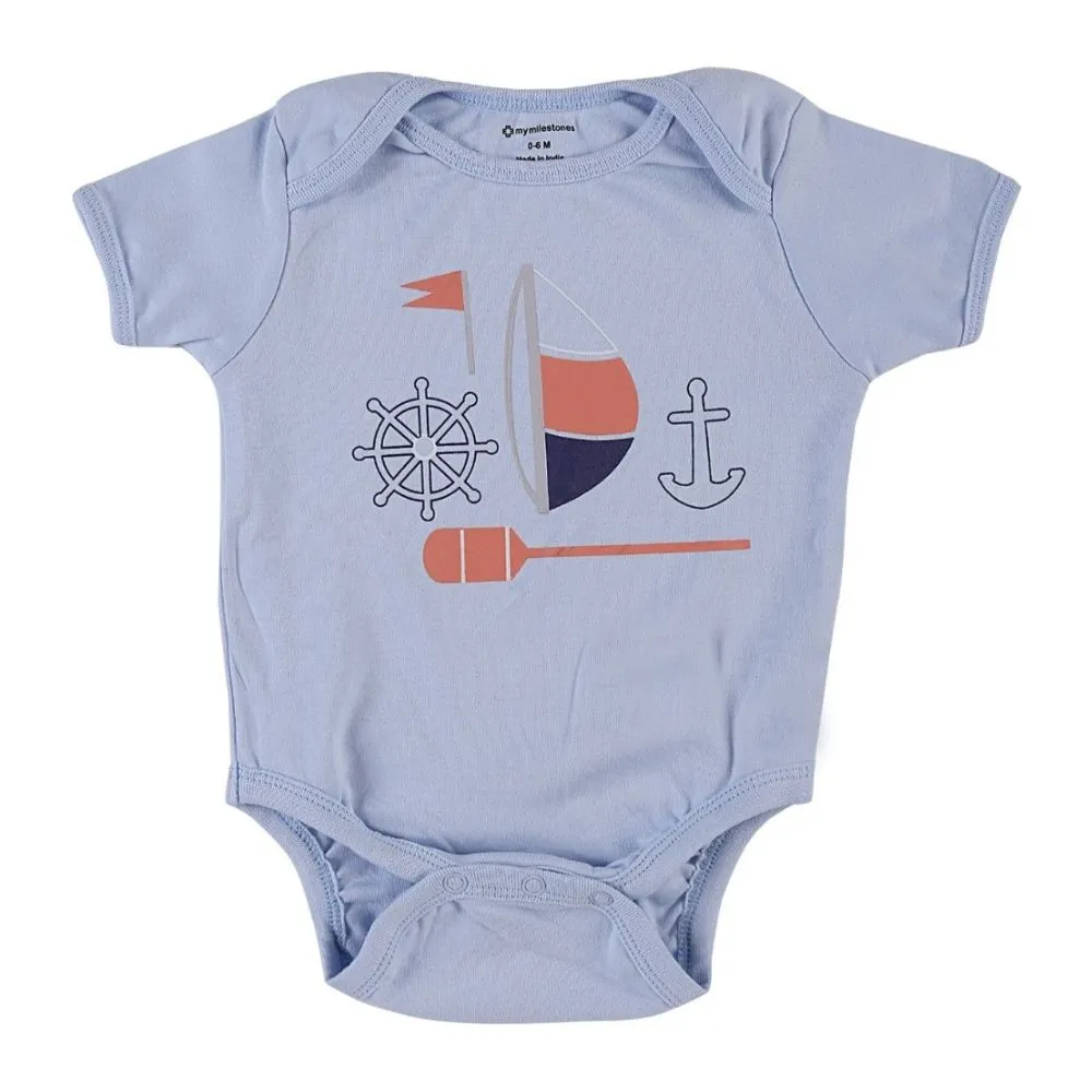 Bodysuit 2Pc Pack - Boys - Grey/Baby Blue