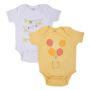 Bodysuit 2Pc Pack - Boys - White/Yellow