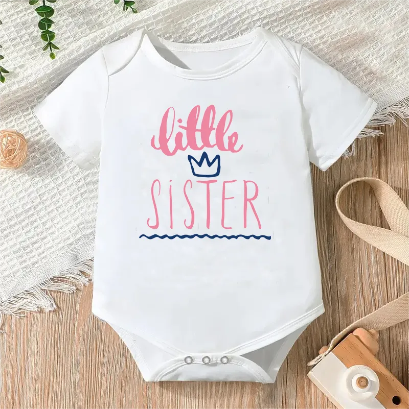 Bodysuit for Newborn Infant Jumpsuit Boys Girls Letter Print Short Sleeves Romper