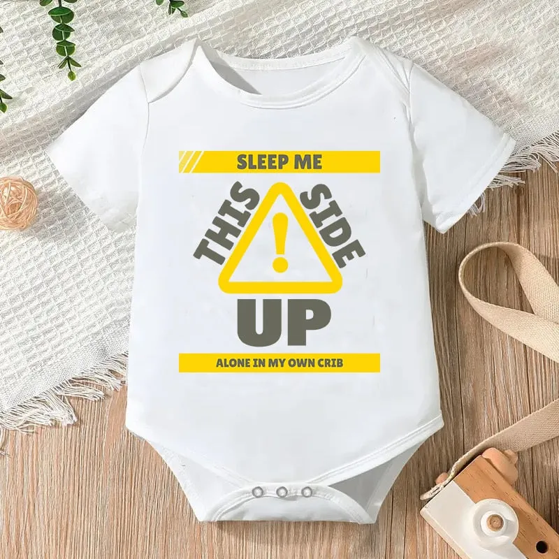 Bodysuit for Newborn Infant Jumpsuit Boys Girls Letter Print Short Sleeves Romper