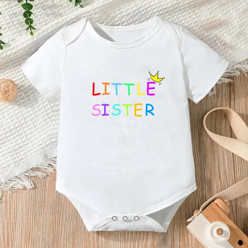 Bodysuit for Newborn Infant Jumpsuit Boys Girls Letter Print Short Sleeves Romper