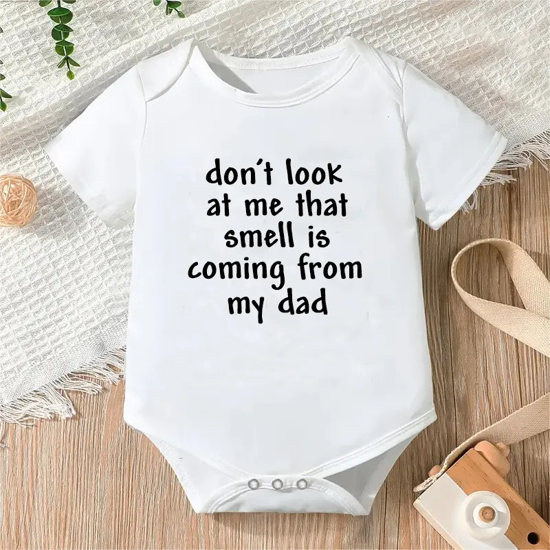 Bodysuit for Newborn Infant Jumpsuit Boys Girls Letter Print Short Sleeves Romper