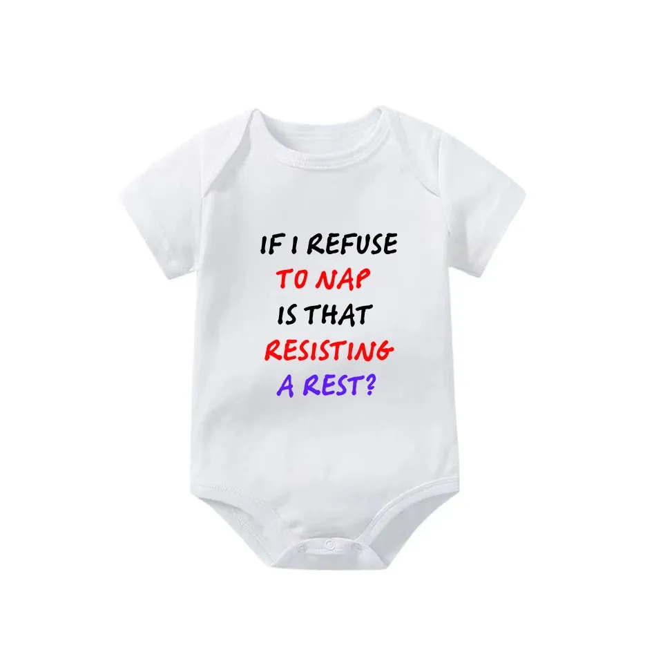 Bodysuit for Newborn Infant Jumpsuit Boys Girls Letter Print Short Sleeves Romper