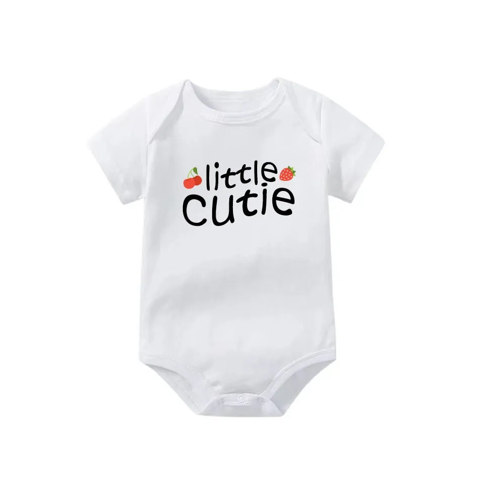 Bodysuit for Newborn Infant Jumpsuit Boys Girls Letter Print Short Sleeves Romper