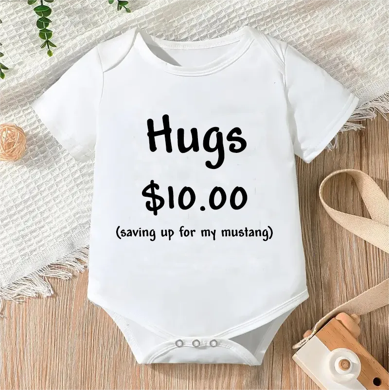 Bodysuit for Newborn Infant Jumpsuit Boys Girls Letter Print Short Sleeves Romper