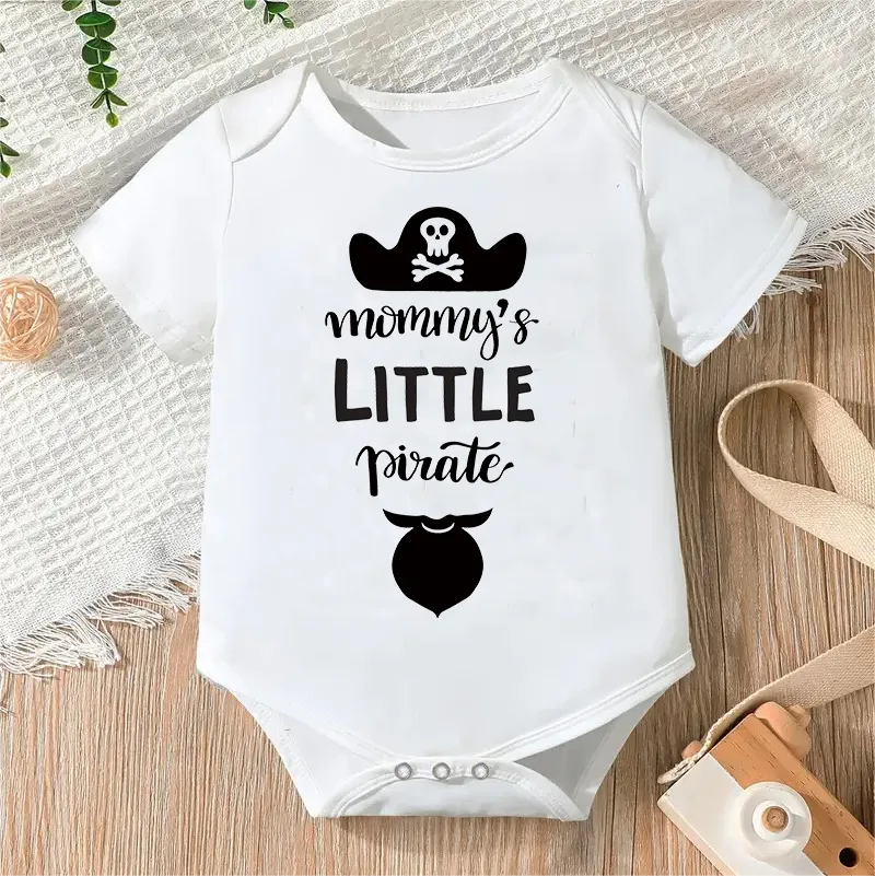 Bodysuit for Newborn Infant Jumpsuit Boys Girls Letter Print Short Sleeves Romper