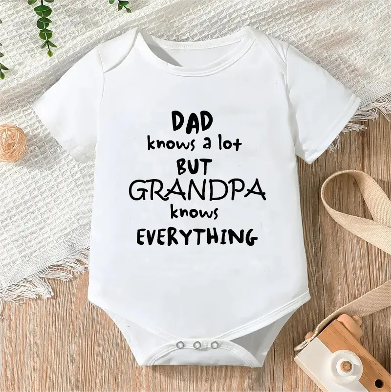 Bodysuit for Newborn Infant Jumpsuit Boys Girls Letter Print Short Sleeves Romper