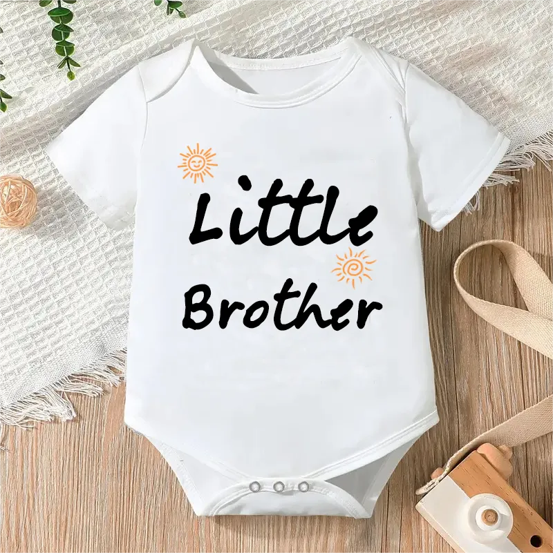 Bodysuit for Newborn Infant Jumpsuit Boys Girls Letter Print Short Sleeves Romper