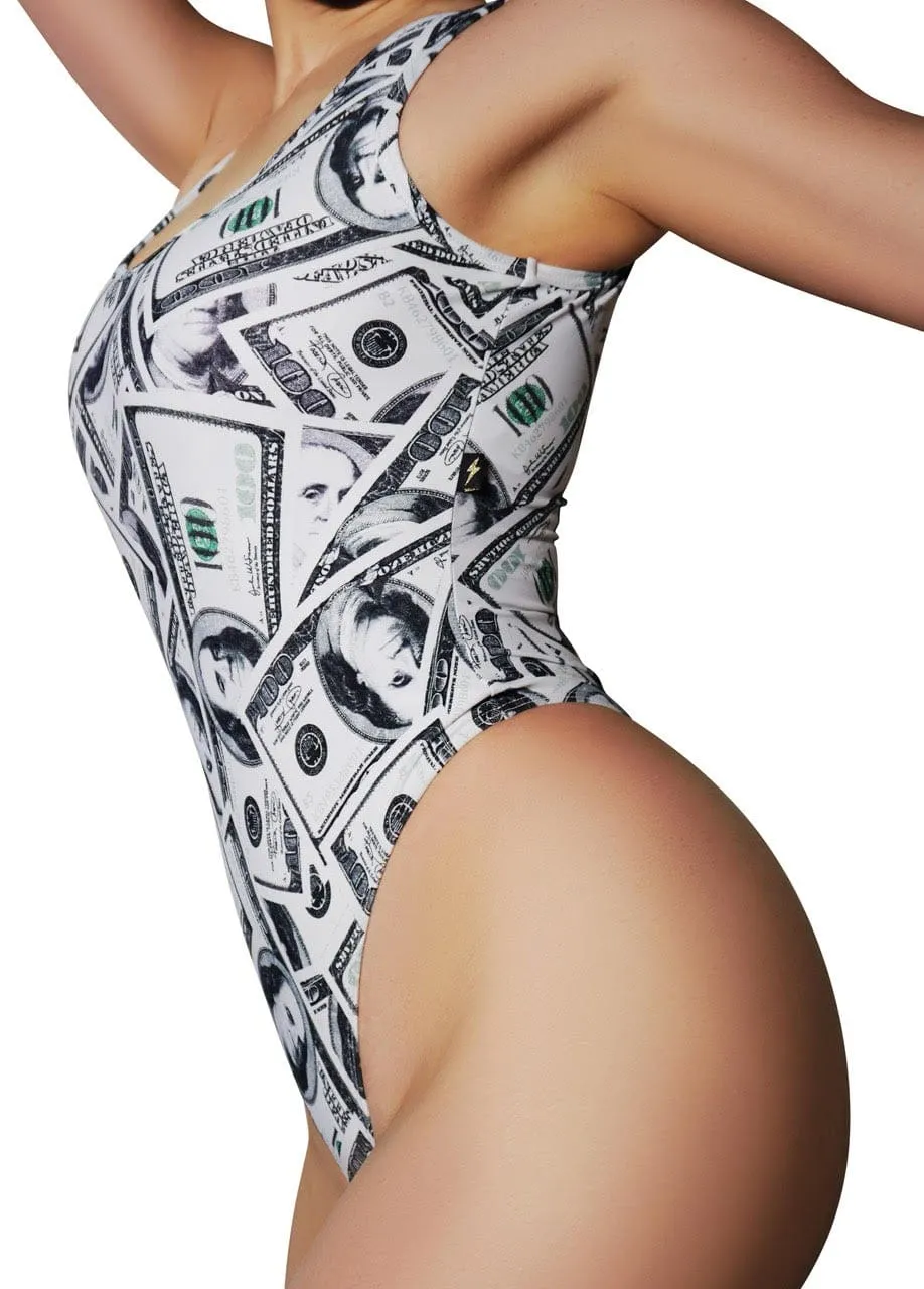 Bodysuit Thong - Money Print