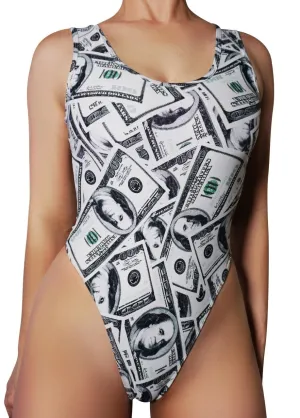 Bodysuit Thong - Money Print