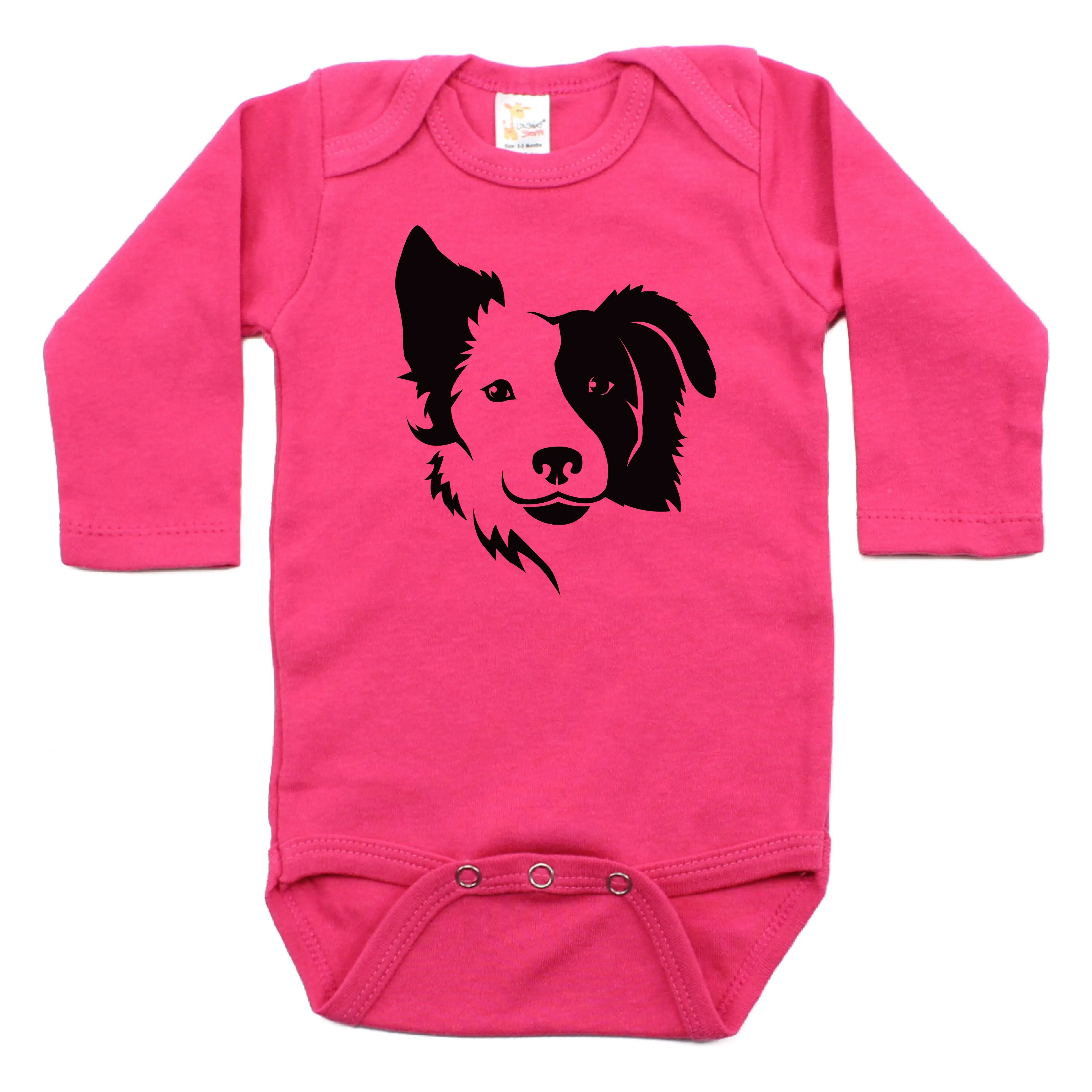 Border Collie two Face Long Sleeve Bodysuit