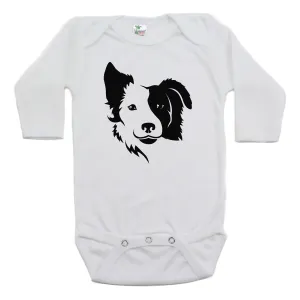 Border Collie two Face Long Sleeve Bodysuit