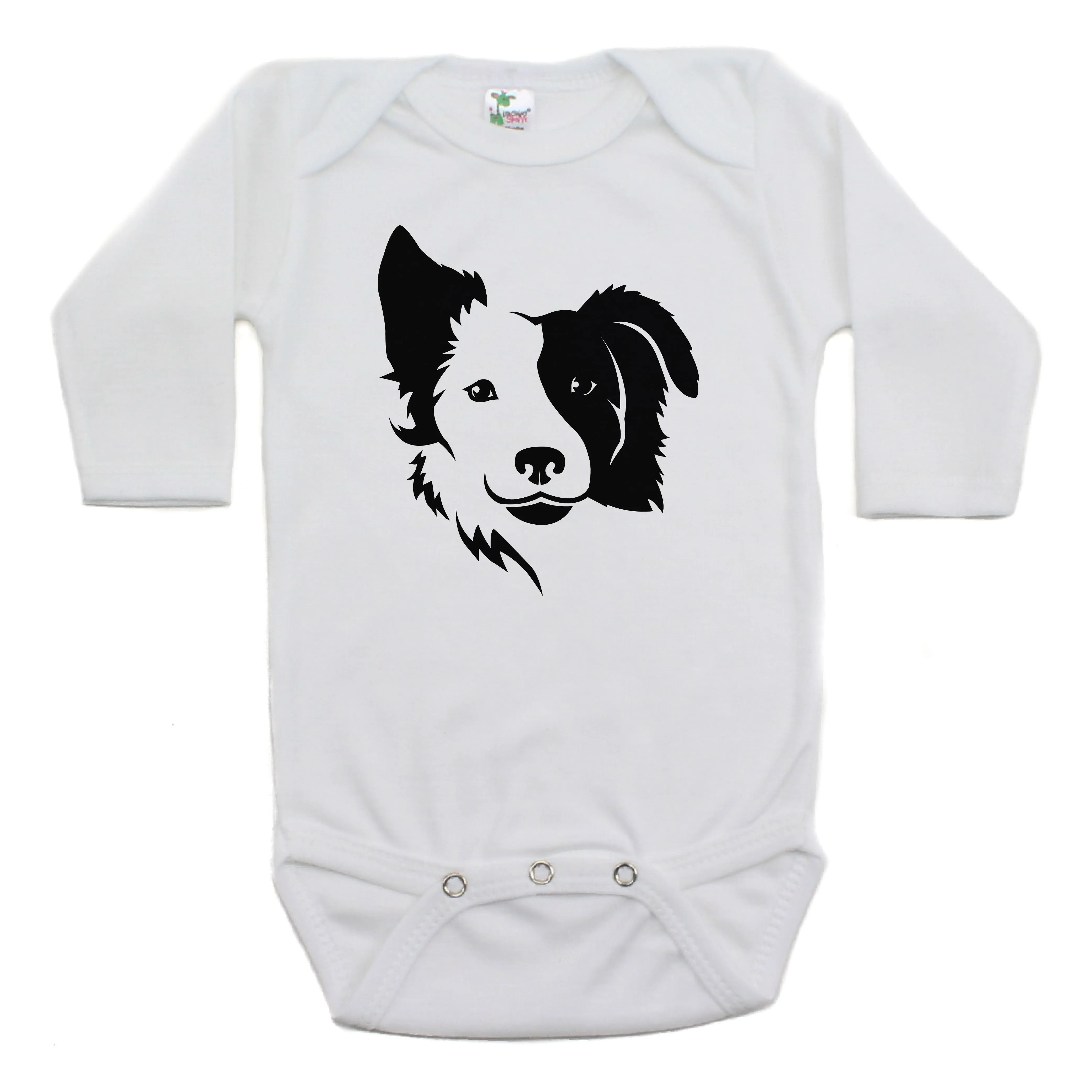 Border Collie two Face Long Sleeve Bodysuit