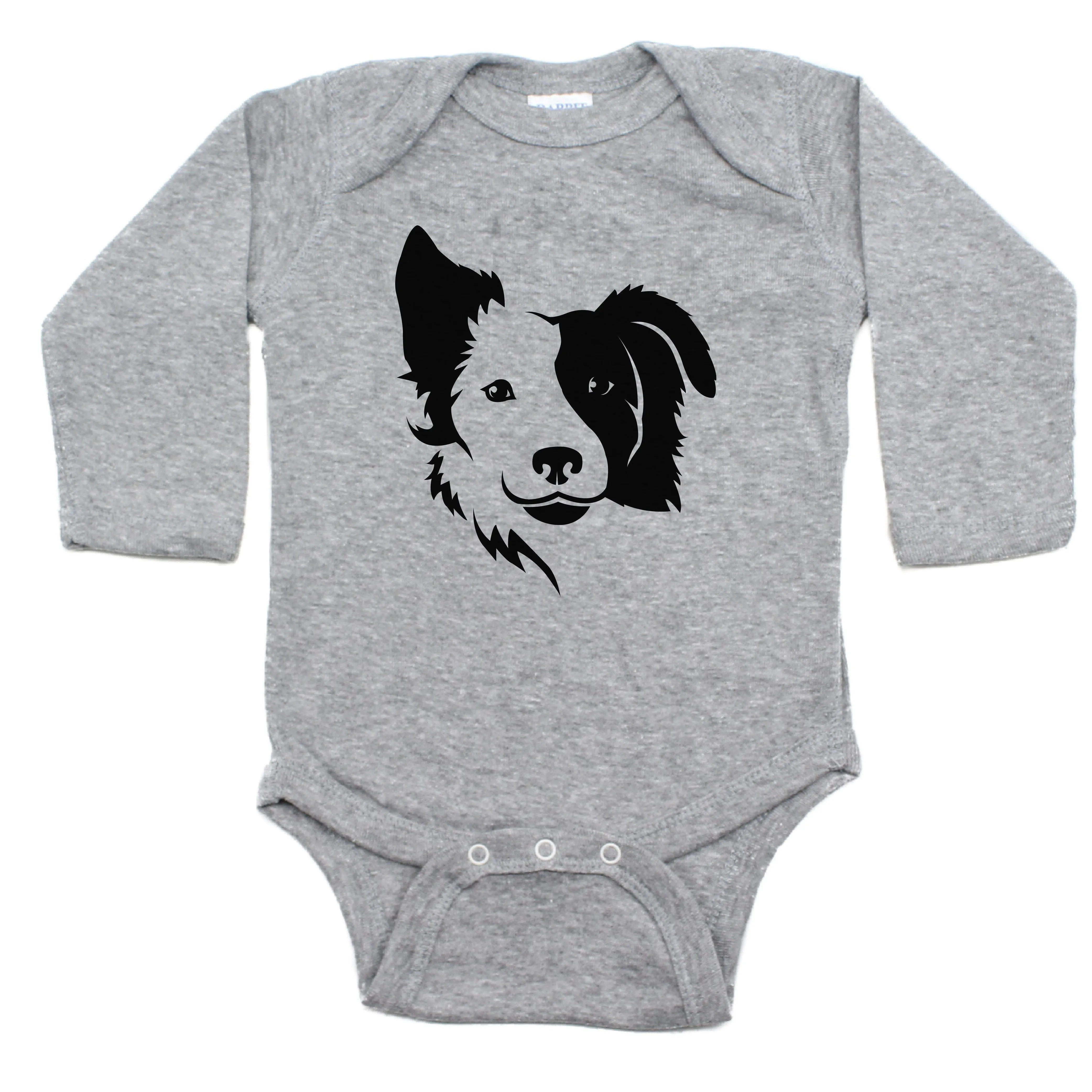 Border Collie two Face Long Sleeve Bodysuit
