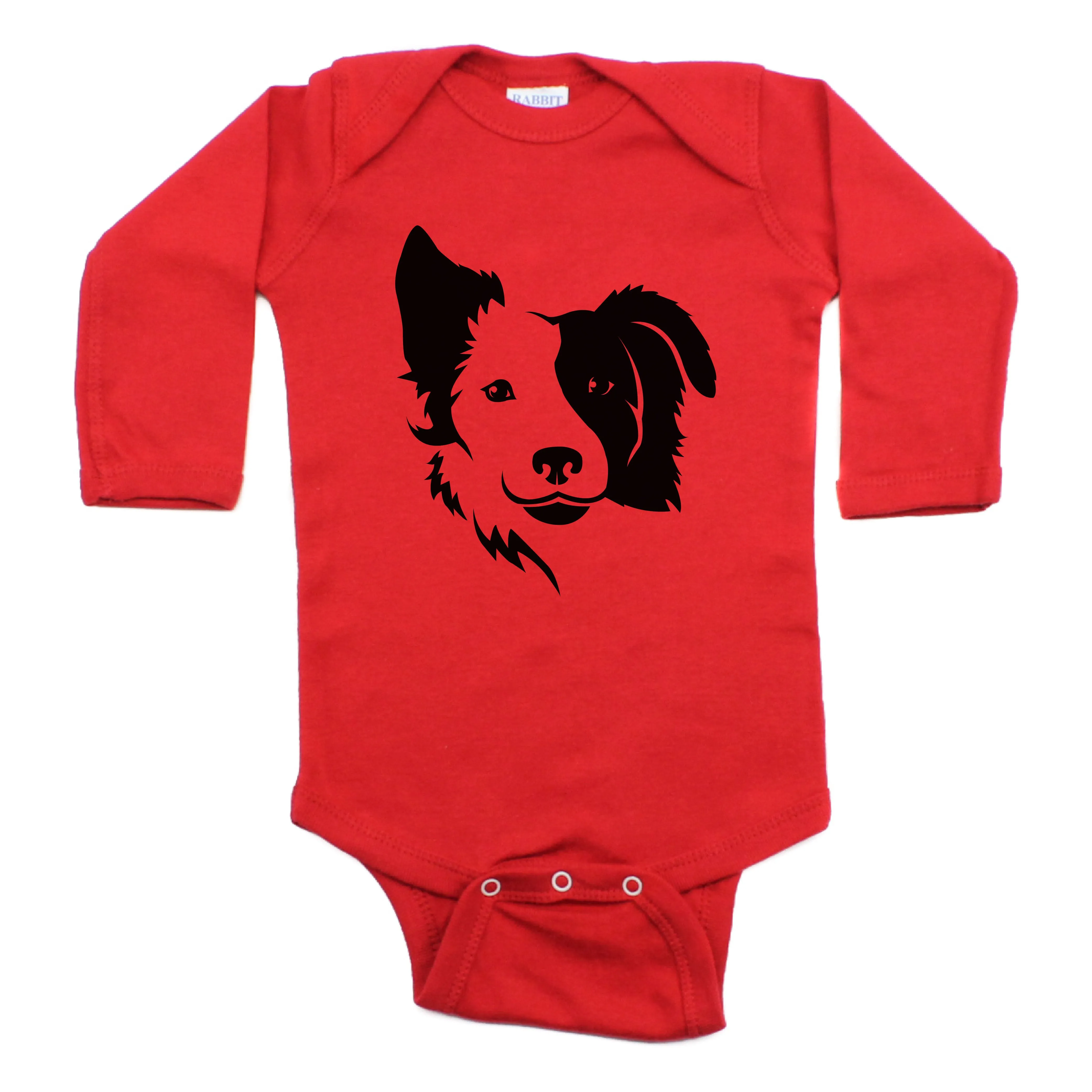 Border Collie two Face Long Sleeve Bodysuit
