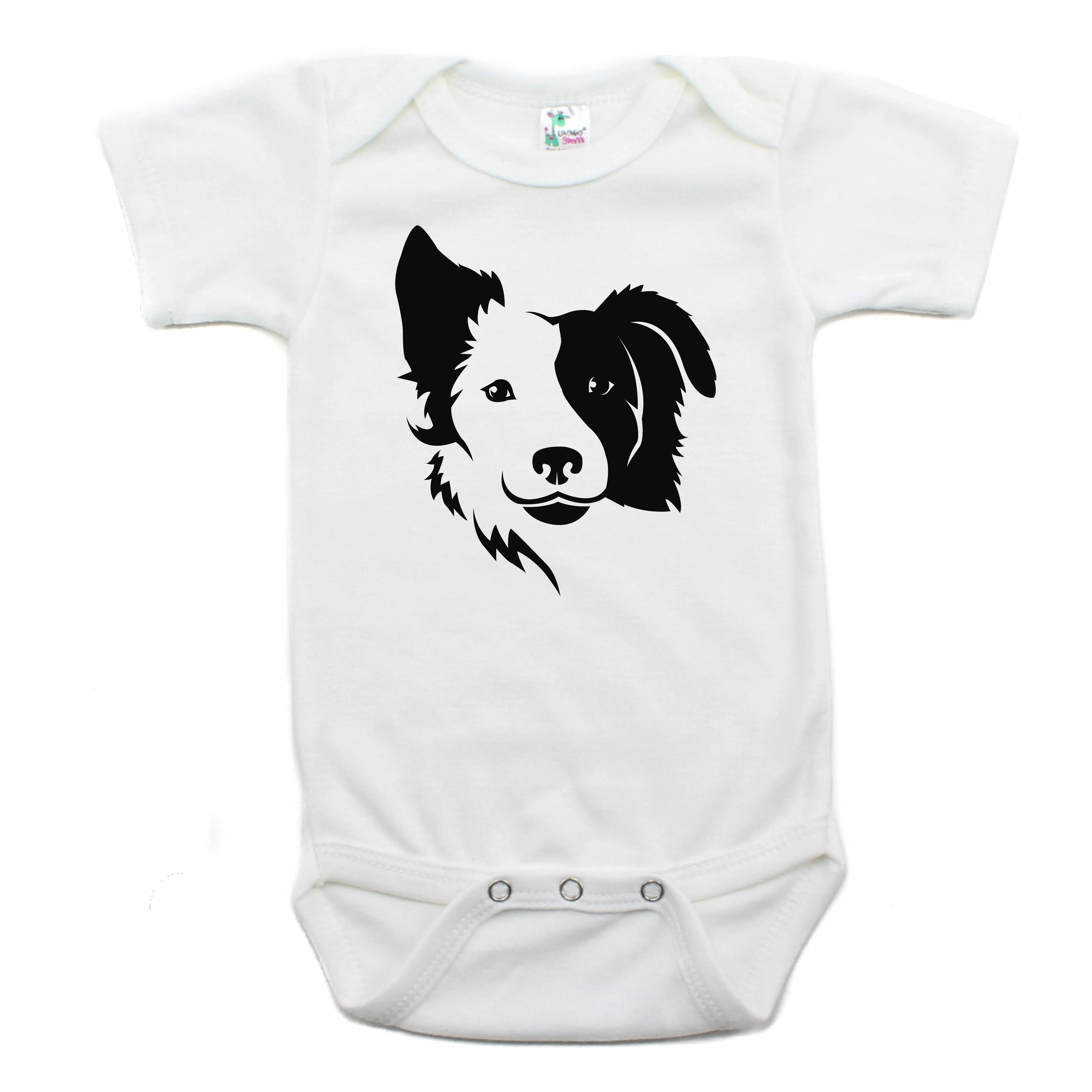 Border Collie two Face Short Sleeve Bodysuit