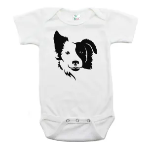 Border Collie two Face Short Sleeve Bodysuit
