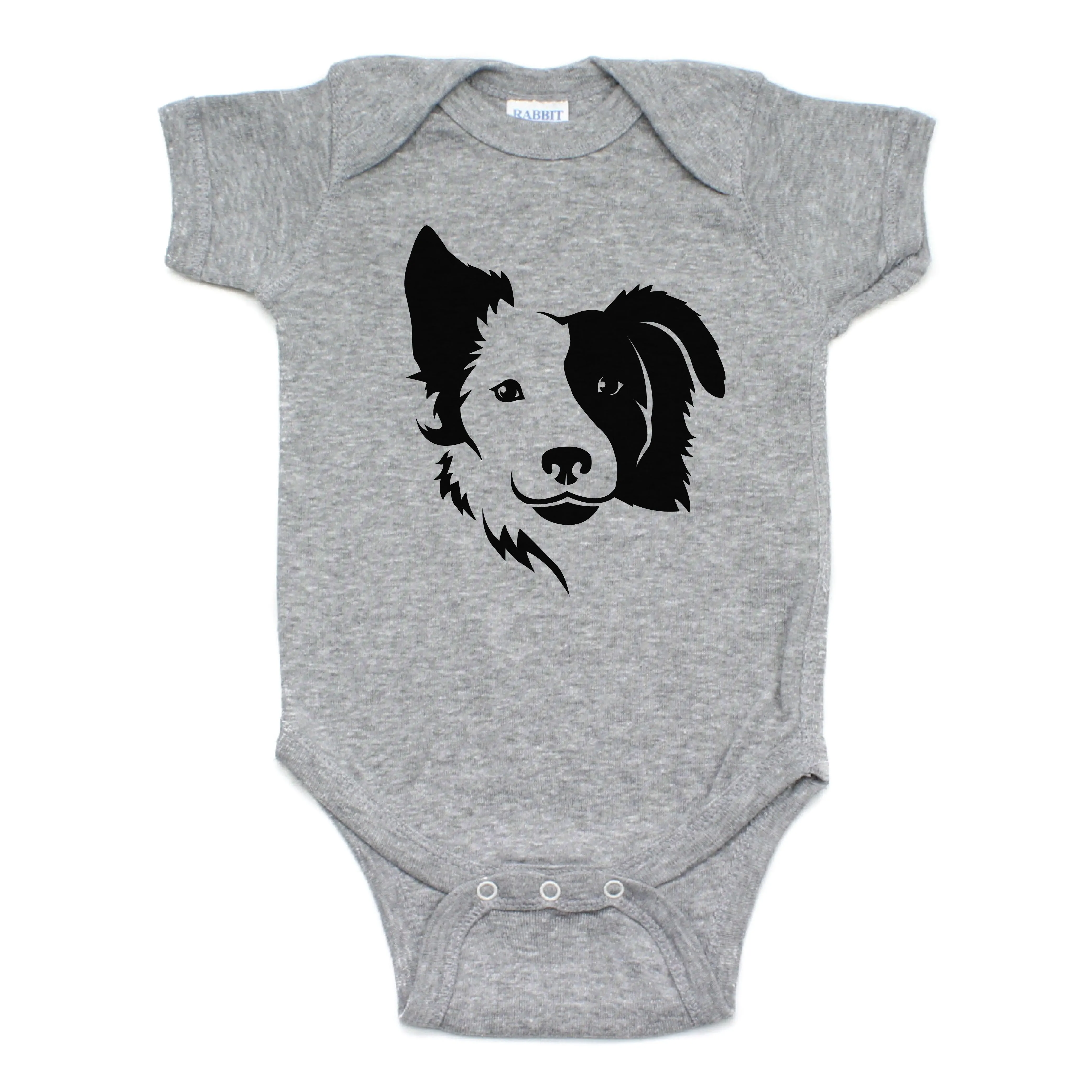 Border Collie two Face Short Sleeve Bodysuit
