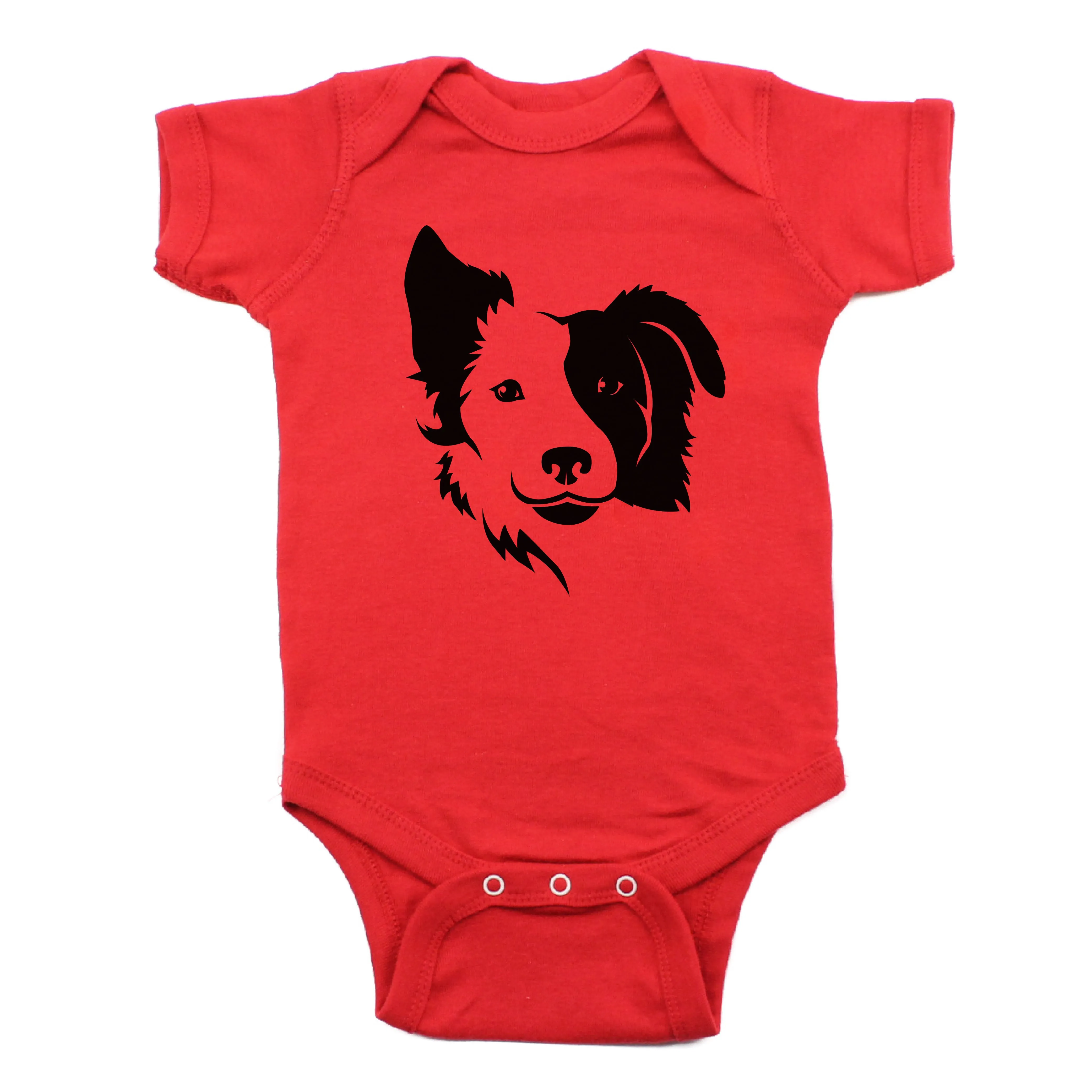 Border Collie two Face Short Sleeve Bodysuit