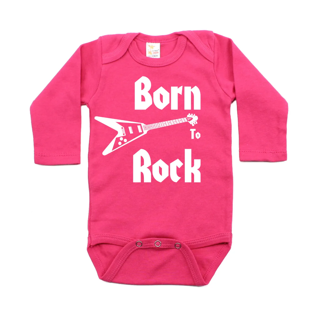 Born to Rock Electric Guitar Rockstar Long Sleeve Baby Infant Bodysuit