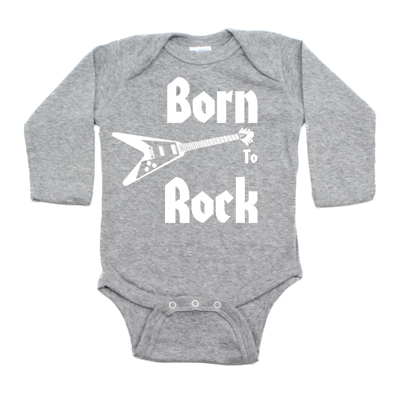 Born to Rock Electric Guitar Rockstar Long Sleeve Baby Infant Bodysuit