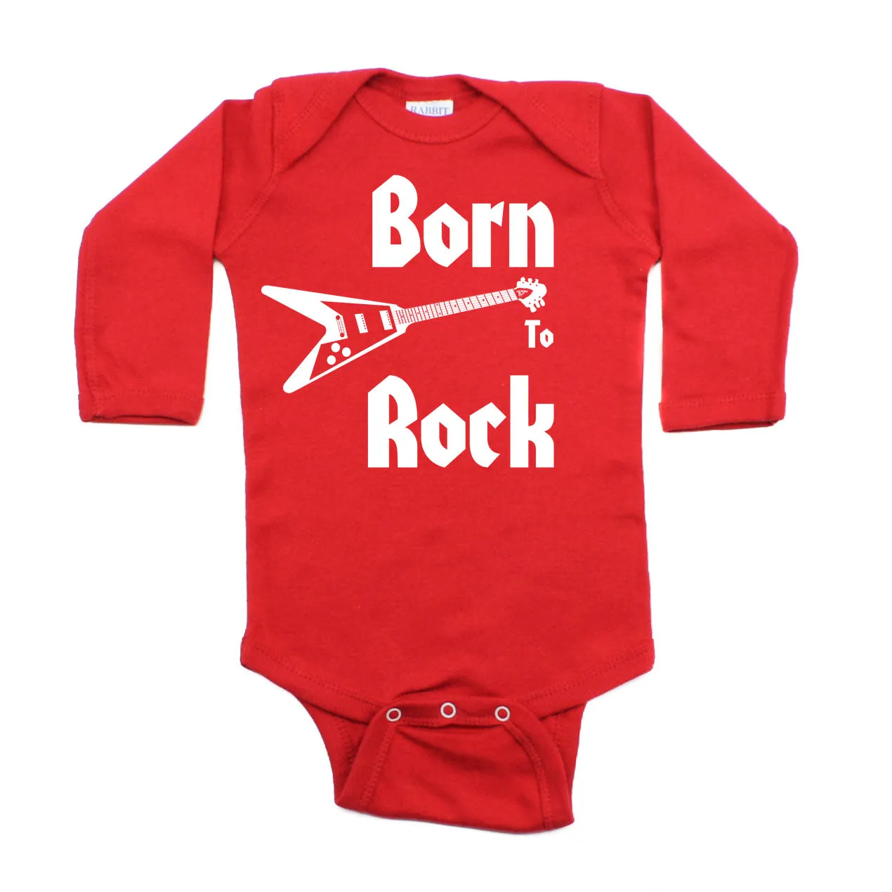 Born to Rock Electric Guitar Rockstar Long Sleeve Baby Infant Bodysuit